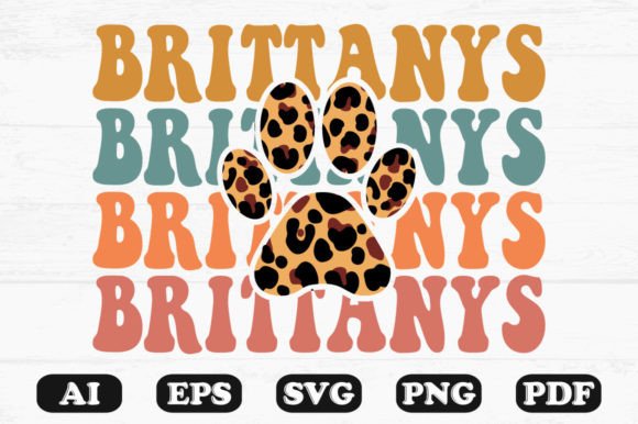 Brittany Dog Leopard Paw Retro Wavy SVG Review