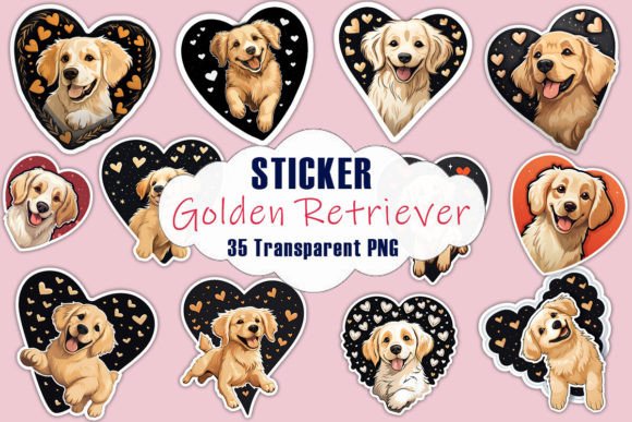 Lovely Golden Retriever Dog Stickers PNG: A Designer's Hands-On Review