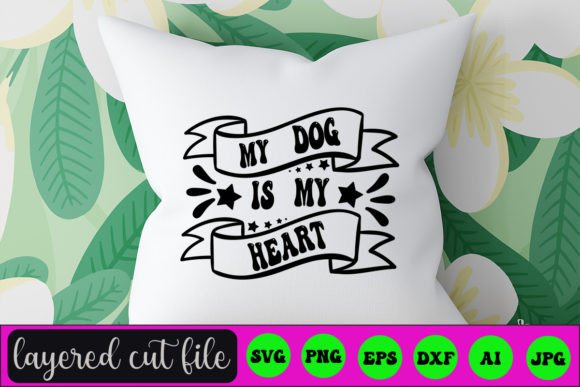 My Dog Is My Heart Retro Svg